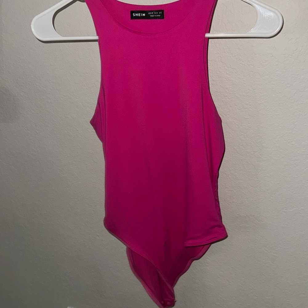 hot pink halter bodysuit good material super comfy